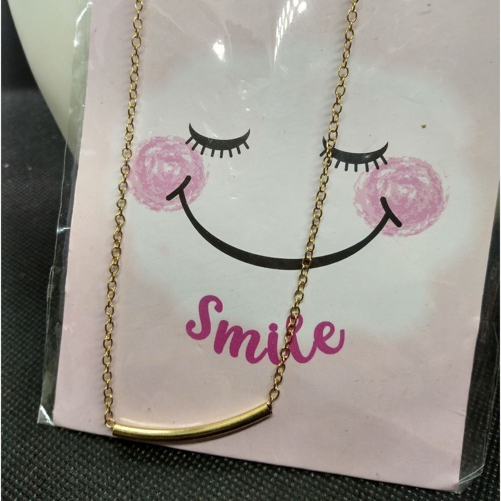 Gold bar simplistic minimalist necklace‎